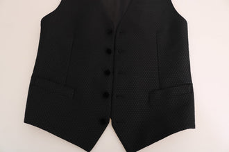 Black Polka Dot Pattern Vest Dolce & Gabbana