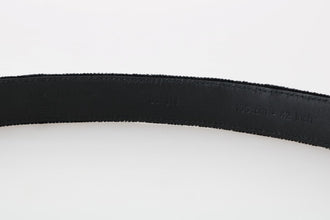 Black Cotton Royal Bee Embroidery Belt Dolce & Gabbana