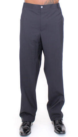 Black Wool Stretch Pleated Pants Dolce & Gabbana