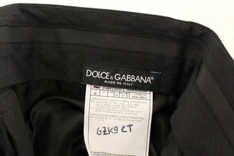 Black Wool Stretch Pleated Pants Dolce & Gabbana