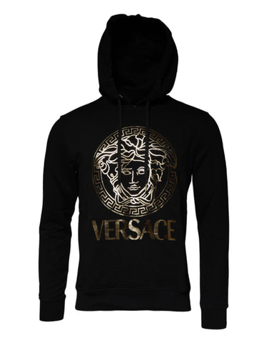 Black Medusa Cotton Hoodie Pullover Sweatshirt Sweater Versace