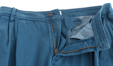 Blue Cotton Straight Fit Chinos GF Ferre