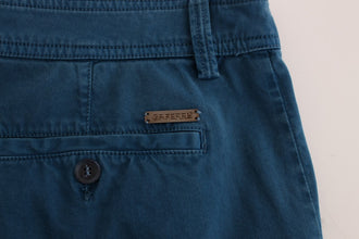 Blue Cotton Straight Fit Chinos GF Ferre