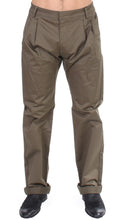 Green Cotton Stretch Comfort Fit Pants GF Ferre
