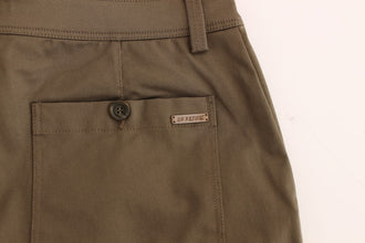 Green Cotton Stretch Comfort Fit Pants GF Ferre