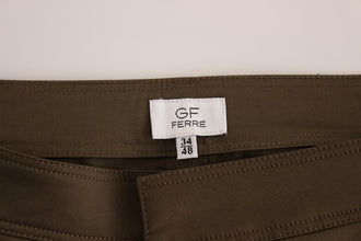 Green Cotton Stretch Comfort Fit Pants GF Ferre