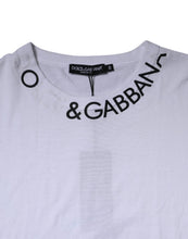 Dolce & Gabbana White Cotton Logo Crew Neck Short Sleeves T-shirt