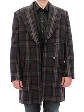 Gray Double Breasted Coat Jacket Dolce & Gabbana