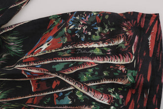 Black Volcano Sicily Short Sleeve T-Shirt Dolce & Gabbana