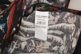 Black Volcano Sicily Short Sleeve T-Shirt Dolce & Gabbana