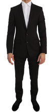 Brown Wool Crystal Bee Slim Fit MARTINI Dolce & Gabbana