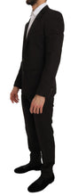 Brown Wool Crystal Bee Slim Fit MARTINI Dolce & Gabbana