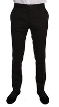 Brown Wool Crystal Bee Slim Fit MARTINI Dolce & Gabbana
