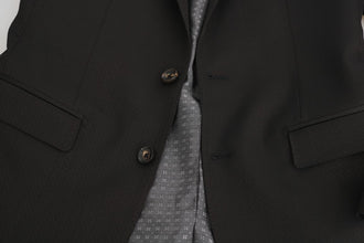 Brown Wool Crystal Bee Slim Fit MARTINI Dolce & Gabbana