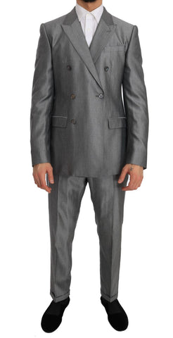 Black Stretch Crystal Bee Slim Fit Suit Dolce & Gabbana