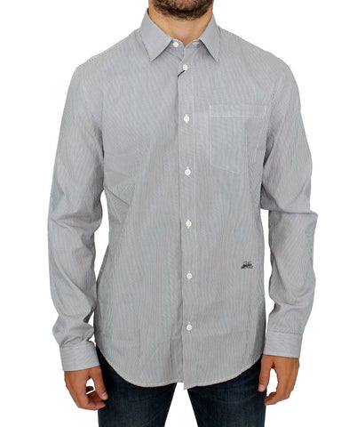 Gray Striped Cotton Casual Shirt GF Ferre