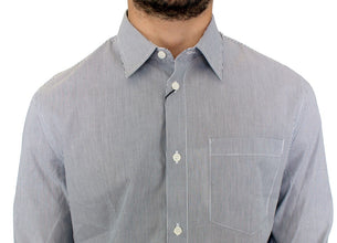 Gray Striped Cotton Casual Shirt GF Ferre