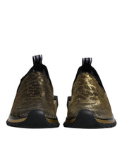 Dolce & Gabbana Gold Glitter Leopard Sorrento Sneakers Shoes
