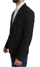 Gray Striped Wool Jacket Coat Slim Blazer Dolce & Gabbana