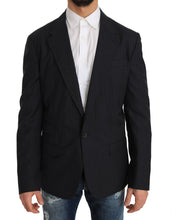 Gray Striped Wool Jacket Coat Slim Blazer Dolce & Gabbana