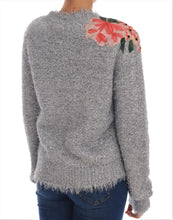 Silver Cardigan Floral Applique Sweater Dolce & Gabbana
