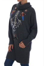Fairy Tale Crystal Gray Cashmere Sweater Dolce & Gabbana