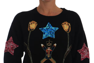Fairy Tale Crystal Black Cashmere Sweater Dolce & Gabbana