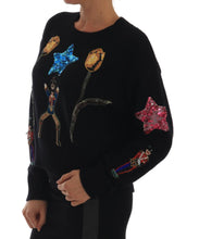 Fairy Tale Crystal Black Cashmere Sweater Dolce & Gabbana
