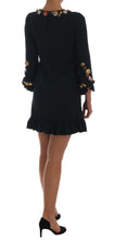 Crystal Green Stretch A-Line Short Dress Dolce & Gabbana