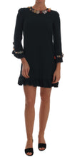 Crystal Green Stretch A-Line Short Dress Dolce & Gabbana