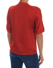 Red Silk Oranges Floral Crystal Blouse Dolce & Gabbana