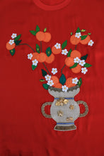 Red Silk Oranges Floral Crystal Blouse Dolce & Gabbana