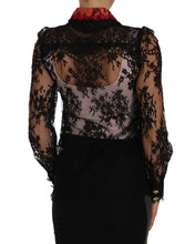 Black Lace Crystal SPACE Shirt Dolce & Gabbana