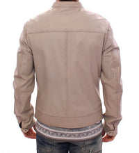 Beige Leather Jacket Biker Coat Dolce & Gabbana