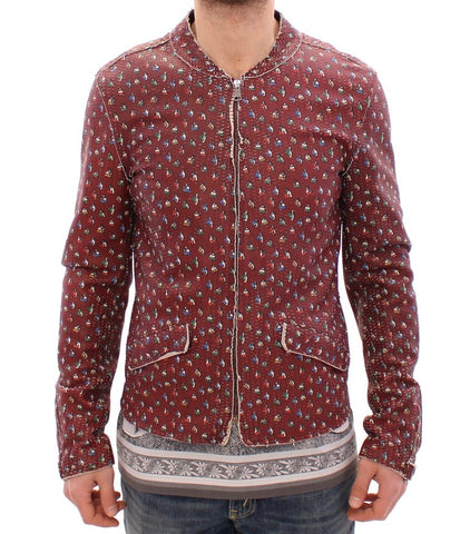 Bordeaux Leather Boxer Print Jacket Coat Dolce & Gabbana