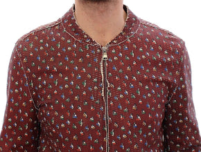 Bordeaux Leather Boxer Print Jacket Coat Dolce & Gabbana