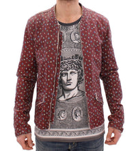 Bordeaux Leather Boxer Print Jacket Coat Dolce & Gabbana