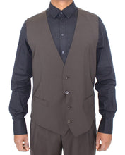 Brown Striped Stretch Dress Vest Dolce & Gabbana