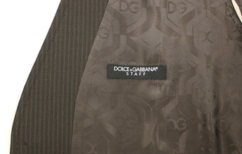 Brown Striped Stretch Dress Vest Dolce & Gabbana