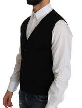 Black Cotton Dress Woven Waistcoat Dolce & Gabbana