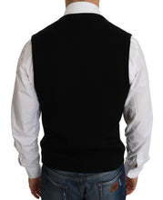 Black Cotton Dress Woven Waistcoat Dolce & Gabbana
