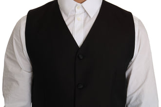 Black Silk Dress Waistcoat Dolce & Gabbana