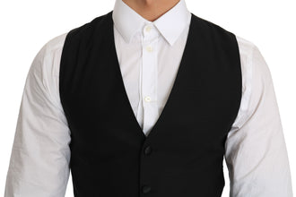 Black Wool Dress Waistcoat Dolce & Gabbana