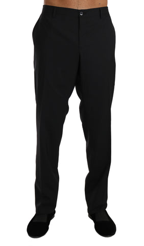 Black Wool Stretch Formal Trousers Dolce & Gabbana