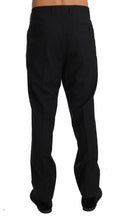 Black Wool Stretch Formal Trousers Dolce & Gabbana