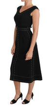 Black Wool Stretch A-line Sheath Dress Dolce & Gabbana