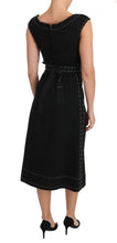 Black Wool Stretch A-line Sheath Dress Dolce & Gabbana