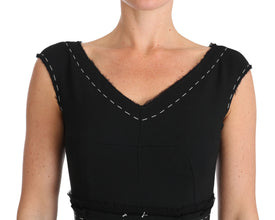 Black Wool Stretch A-line Sheath Dress Dolce & Gabbana