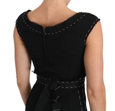 Black Wool Stretch A-line Sheath Dress Dolce & Gabbana