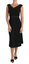 Black Wool Stretch A-line Sheath Dress Dolce & Gabbana